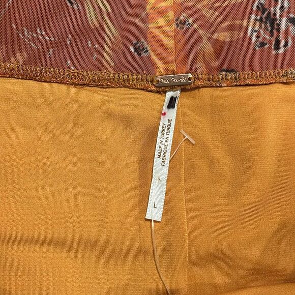 NWOT Free People Romi Mesh Orange Mini Skirt Size L - Picture 7 of 9